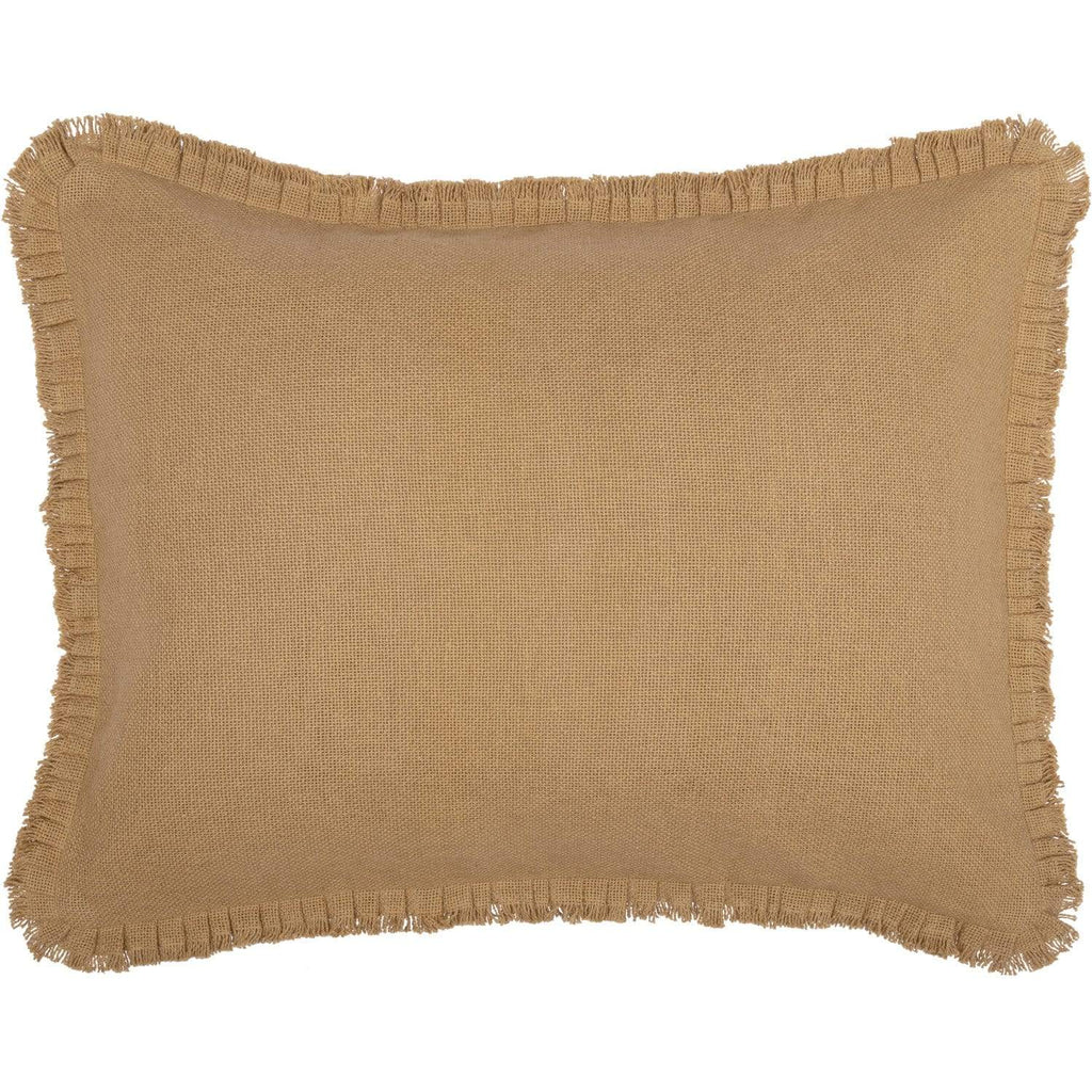 Burlap Natural Standard Sham w/ Fringed Ruffle 21x27 - The Village Country Store