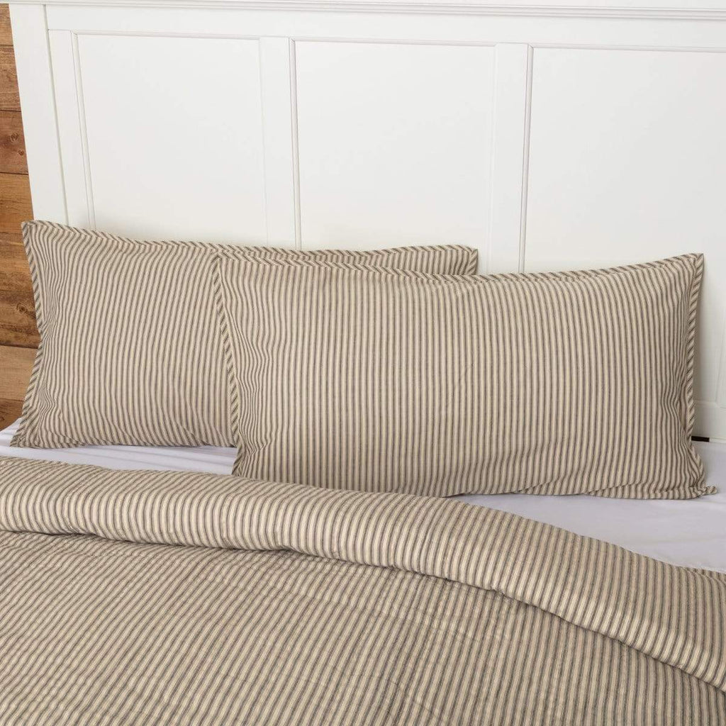 Sawyer Mill Charcoal Ticking Stripe King Sham 21x37 - The Village Country Store