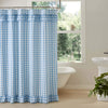 Annie Buffalo Blue Check Ruffled Shower Curtain 72x72 - The Village Country Store 