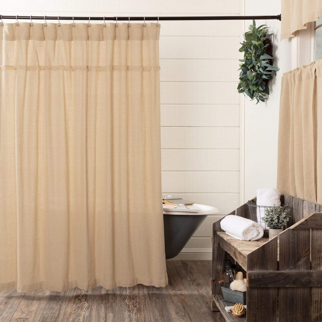 April & Olive Shower Curtain Burlap Vintage Shower Curtain 72x72