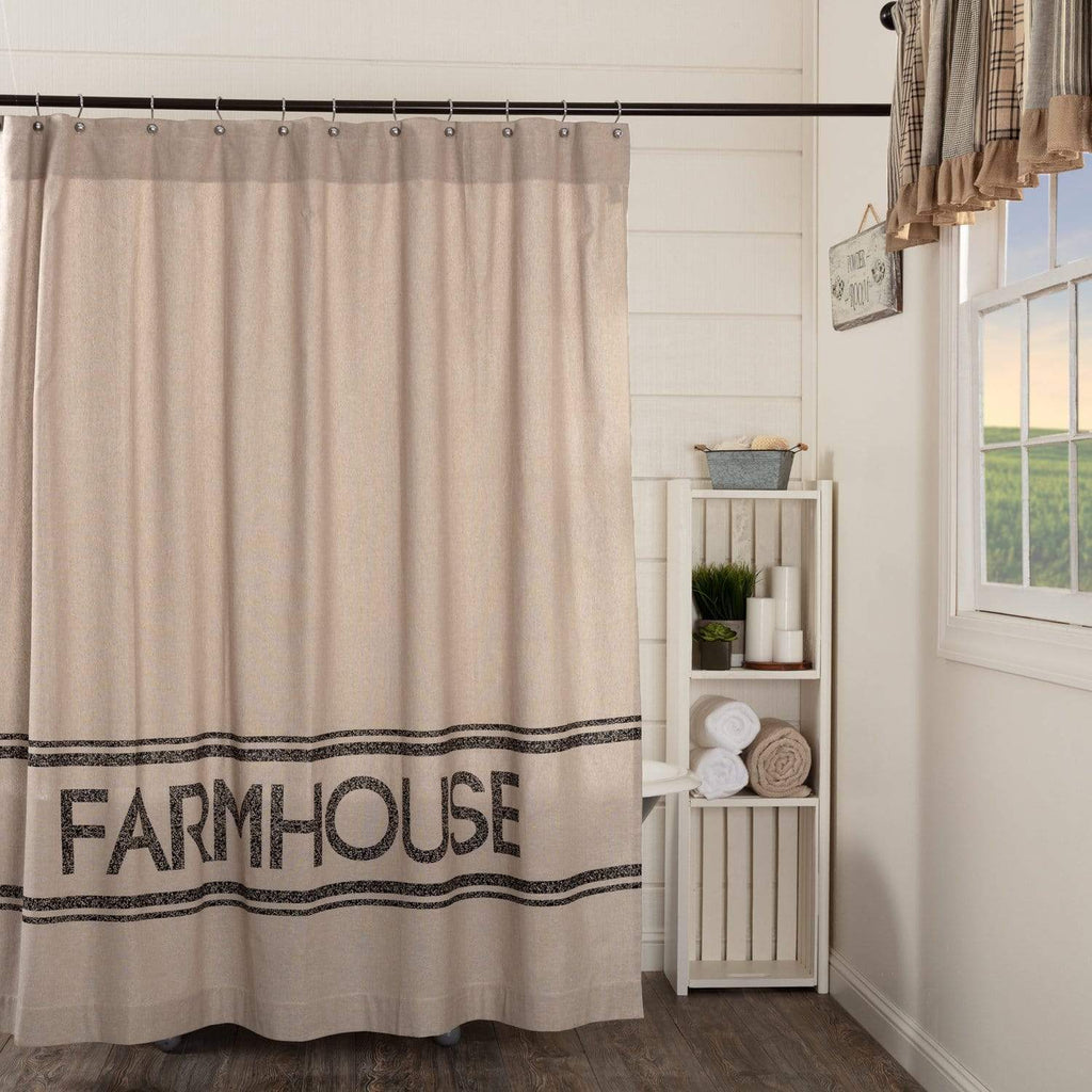 Sawyer Mill Charcoal Farmhouse Shower Curtain 72x72 - The Village Country Store