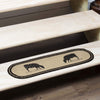 April & Olive Stair Tread Sawyer Mill Charcoal Cow Jute Stair Tread Oval Latex 8.5x27