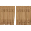 Simple Life Flax Khaki Ruffled Tier Set of 2 L36xW36 - The Village Country Store 