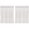 White Ruffled Sheer Petticoat Tier Set of 2 L36xW36 - The Village Country Store 