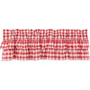 Annie Buffalo Red Check Ruffled Valance 16x60 - The Village Country Store