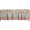 Kaila Ticking Blue Ruffled Valance 16x60 - The Village Country Store 