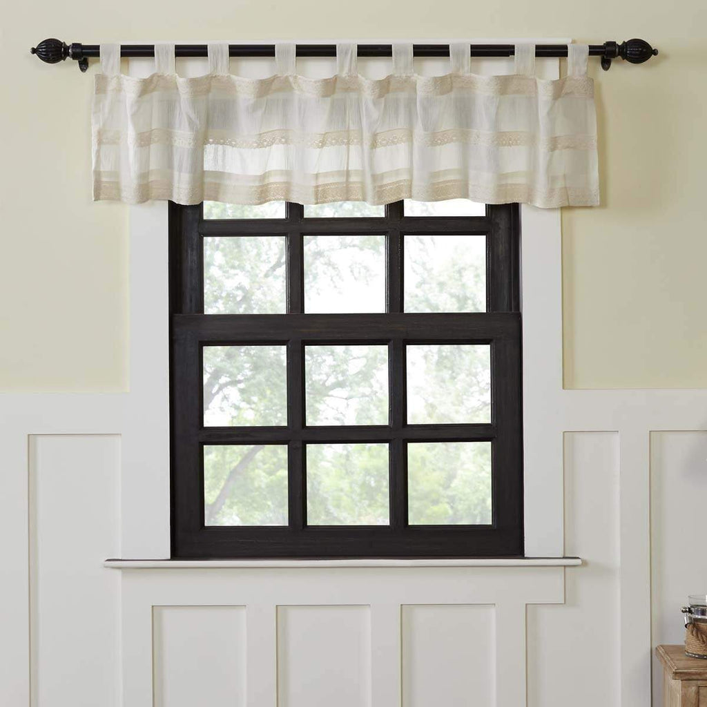 Quinn Creme Tab Top Valance 16x90 - The Village Country Store
