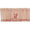 Sawyer Mill Red Chicken Valance Pleated 20x60 - The Village Country Store