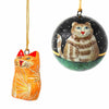 Handpainted Cat Ornaments, Set of 2 - The Village Country Store 