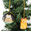 Handpainted Cat Ornaments, Set of 2 - The Village Country Store 