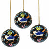 Handpainted Ornament Birds and Flowers, Black - Pack of 3 - The Village Country Store
