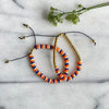 Asha Handicrafts Jewelry Adjustable Bone Bead Bracelet Set, Peachy