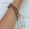 Asha Handicrafts Jewelry Adjustable Bone Bead Bracelet Set, Pinks and Blues