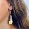 Brass & Black Horn Bisected Teardrop Earrings - The Village Country Store