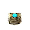 Turquoise Stone Adjustable Brass Ring - The Village Country Store