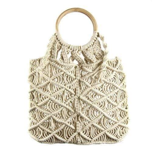 Beaurer Creations Bags Macrame Bag with Wooden Handle