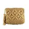 Macrame Clutch with Tassel, Tan - The Village Country Store