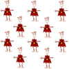 Set of 10 Dancing Girl Santa Pins - Creative Alternatives - The Village Country Store