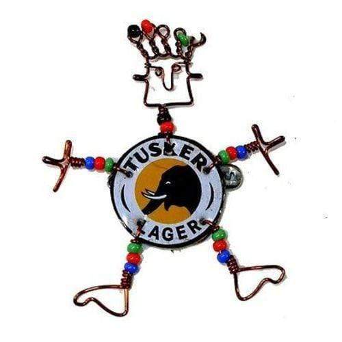 Dancing Girl Tusker Bottle Cap Pin with Beads - Creative Alternatives - The Village Country Store
