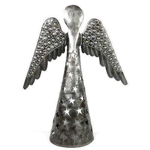 14-inch Metalwork Angel - Wings Down  - Croix des Bouquets (H) - The Village Country Store