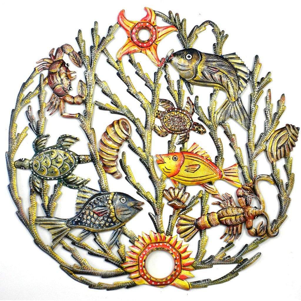 Painted Sea life Metal Wall Art - Croix des Bouquets - The Village Country Store