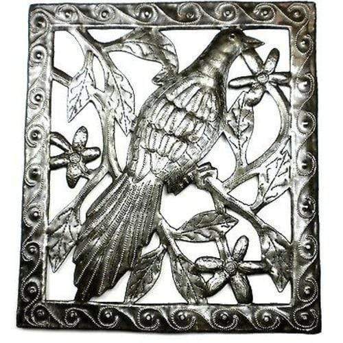 Single Bird Metal Wall Art - 11 by 12 Inches - Croix des Bouquets - The Village Country Store