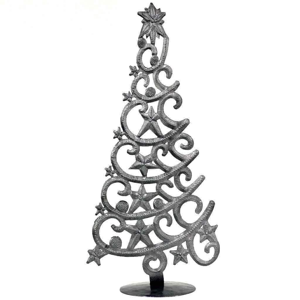 Tabletop Christmas Tree with Stars (14" Tall) - Croix des Bouquets (H) - The Village Country Store