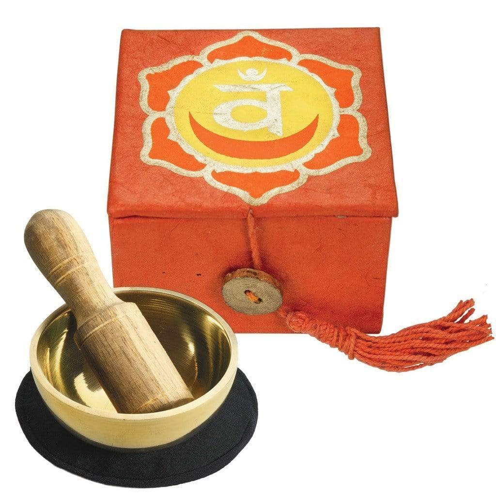 Mini Meditation Bowl Box: 2" Sacral Chakra - DZI (Meditation) - The Village Country Store