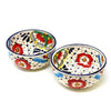 Half Moon Bowls - Dots and Flowers, Set of Two - Encantada - The Village Country Store