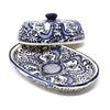 Handmade Pottery Butter Dish, Blue Flower - Encantada - The Village Country Store 