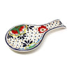 Encantada Pottery Handmade Pottery Spoon Rest, Dots & Flowers - Encantada
