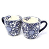 Rounded Mugs - Blue Flowers Pattern, Set of Two - Encantada - The Village Country Store 