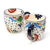 Encantada Pottery Rounded Mugs - Dots and Flowers, Set of Two - Encantada