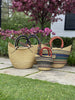 Bolga Tote, Mixed Colors with Leather Handle - 18-inch - The Village Country Store