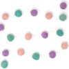 Global Groove Direct Kids Hand Crafted Felt from Nepal: Pom Pom Garlands, Light Grey/Pink