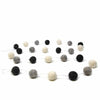 Hand Crafted Felt from Nepal: Pom Pom Garlands, White/Black/Gray - The Village Country Store