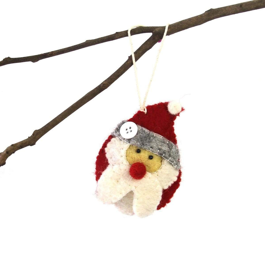 Hand Felted Christmas Ornament: Santa - Global Groove (H) - The Village Country Store