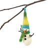 Hand Felted Christmas Ornament: Snowman - Global Groove (H) - The Village Country Store