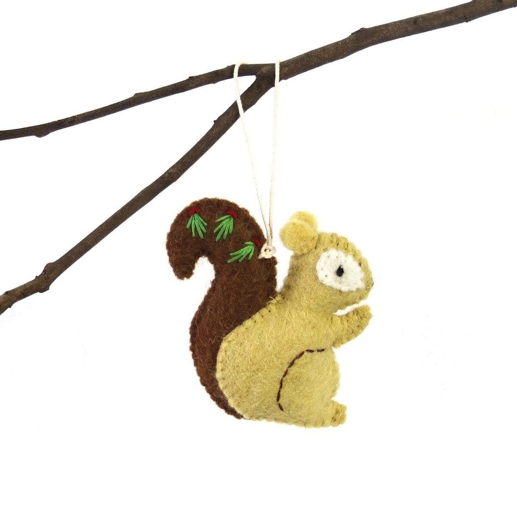 Global Groove Holiday Ornaments Hand Felted Christmas Ornament: Squirrel - Global Groove (H)