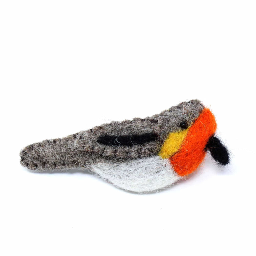 Global Groove Misc Hand Crafted Felt from Nepal: Bird Brooch, Red Breast - Global Groove (J)
