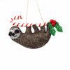 Global Groove Misc Hand Crafted Felt from Nepal: Ornament, Candy Cane Sloth - Global Groove (H)