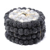 Global Groove (T) Tableware Hand Crafted Felt Ball Coasters from Nepal: 4-pack, Flower Black/Grey - Global Groove (T)