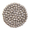 Hand Crafted Felt Ball Coasters from Nepal: 4-pack, Light Grey - Global Groove (T) - The Village Country Store