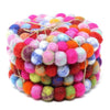 Hand Crafted Felt Ball Coasters from Nepal: 4-pack, Rainbow - Global Groove (T) - The Village Country Store