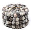 Hand Crafted Felt Ball Coasters from Nepal: 4-pack, Unicolor Grey - Global Groove (T) - The Village Country Store