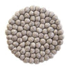 Global Groove (T) Tableware Hand Crafted Felt Ball Trivets from Nepal: Round, Light Grey - Global Groove (T)
