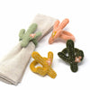 Global Groove (T) Tableware Hand-felted Cactus Napkin Rings, Set of Four Colors - Global Groove (T)