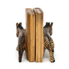 Carved Wood Zebra Book Ends, Set of 2 - The Village Country Store 