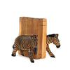 Carved Wood Zebra Book Ends, Set of 2 - The Village Country Store 