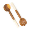 Olive Wood Salad Servers with White Bone - The Village Country Store 